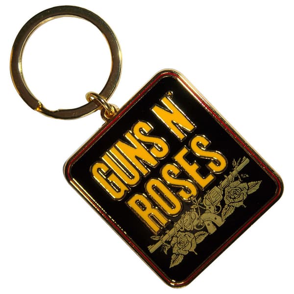 Guns N' Roses Stacked Logo Black Keyring Keychain One Size