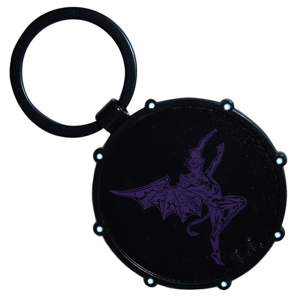 Black Sabbath Wavy Logo And Daemon Drum Double Sided Keyring Keychain One Size