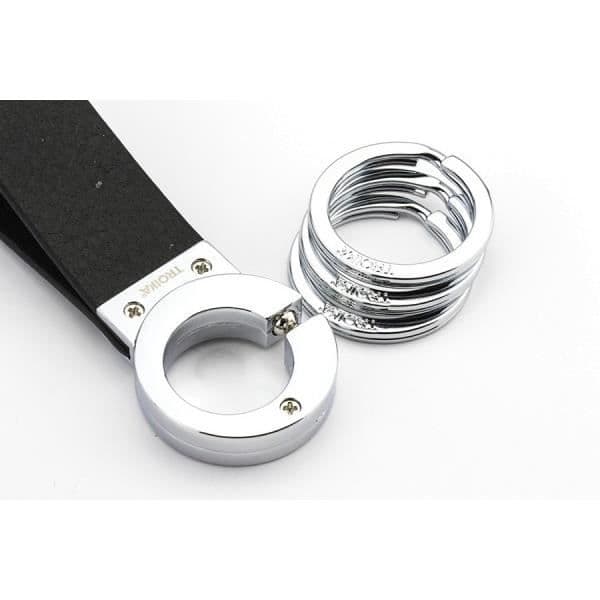 TROIKA KR8-02-LE, Nyckelring, Svart, Silver, Läder, 31 mm, 8 mm, 3 cm