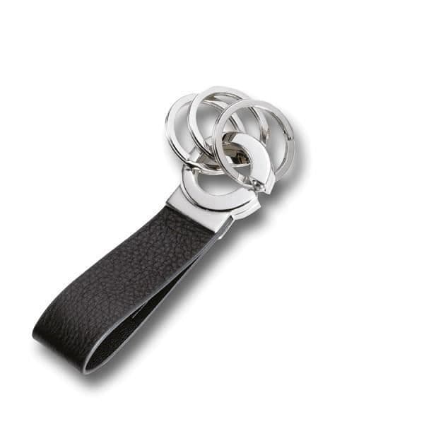 TROIKA KR8-02-LE, Nyckelring, Svart, Silver, Läder, 31 mm, 8 mm, 3 cm