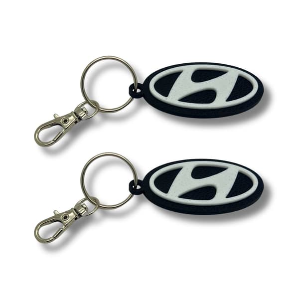 2x avaimenperä Clip On & Go -karabiininen avaimenperä Hyundai