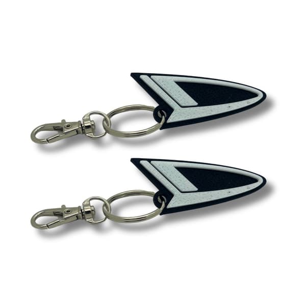 2x Keyring Clip On & Go karabinnøkkelring for Daihatsu