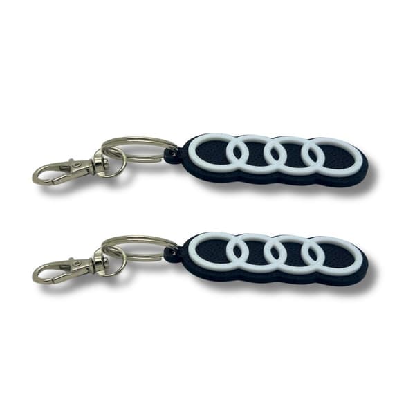 2x avaimenperä Clip On & Go -karabiininen avaimenperä Audi