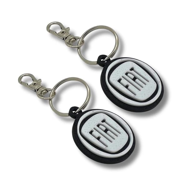 2x avaimenperä Clip On & Go -karabiininen avaimenperä Fiat