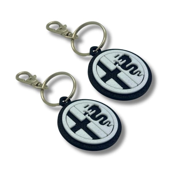 2x avaimenperä Clip On & Go -karabiininen avaimenperä Alfa Romeo