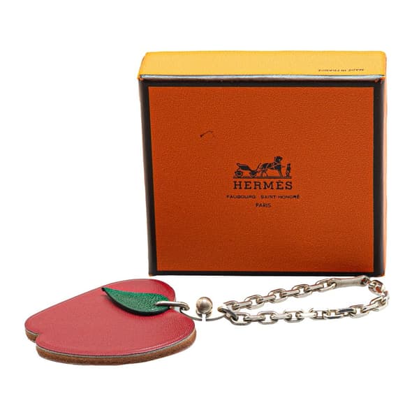Pre-owned Hermès Leather Apple Bag Charm Red