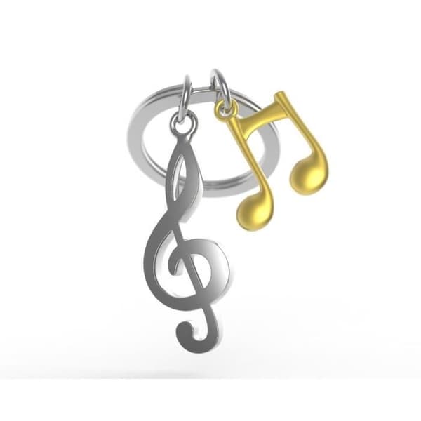 Nyckelring - METALMORPHOSE - G-klav musik - Metall - 3,5 x 0,3 x 7 cm - Grå