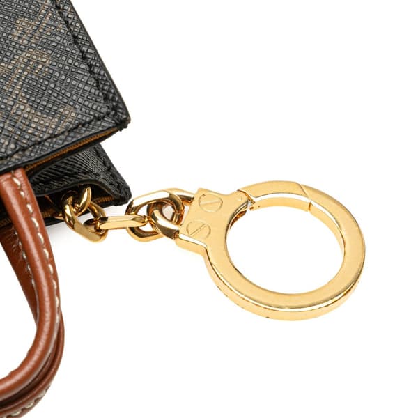 Pre-owned Celine Micro Triomphe Coated Canvas Vertical Cabas Bag Charm Brown