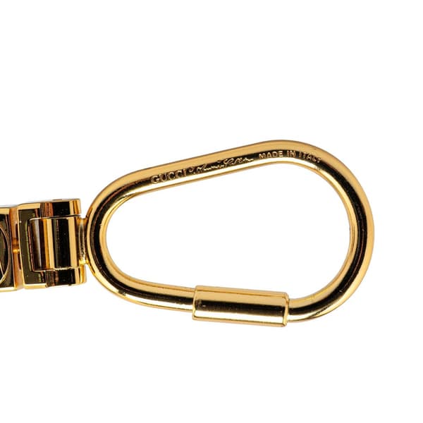 Pre-owned Gucci Gold Plated Interlocking G Web Key Chain Gold