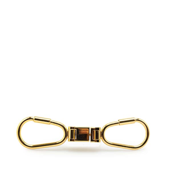 Pre-owned Gucci Gold Plated Interlocking G Web Key Chain Gold