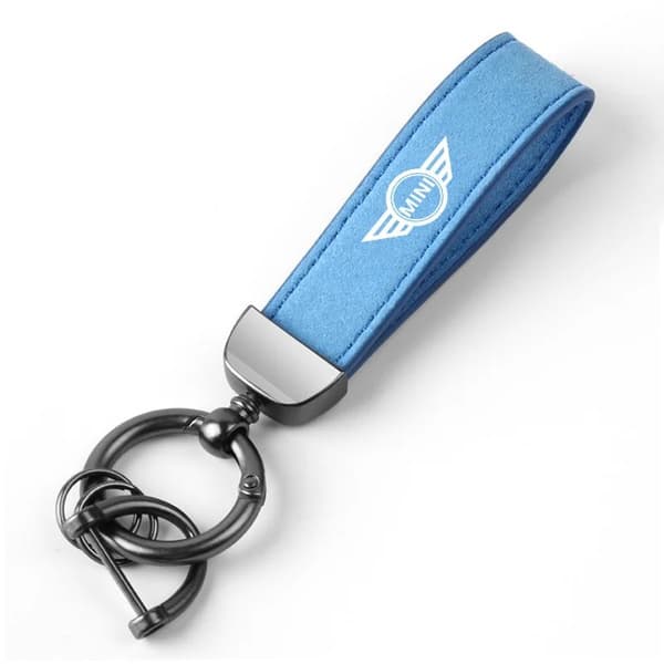 High-Grade Car Suede Leather Keychain Hanging Metal Keyring For BMW ...