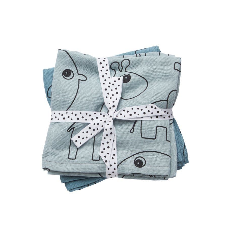 Snuttefilt Done by Deer Contour Blå 2-Pack