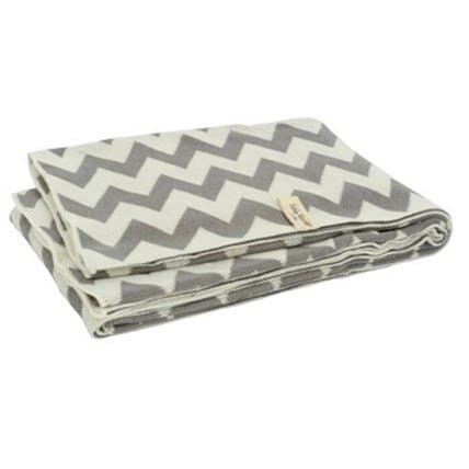 Filt Jollein Chevron Vit Grå 75X100 Cm