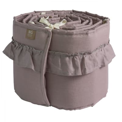 Spjälskydd Volang Ng Baby Mood Ruffles Dusty Pink Spjälsäng