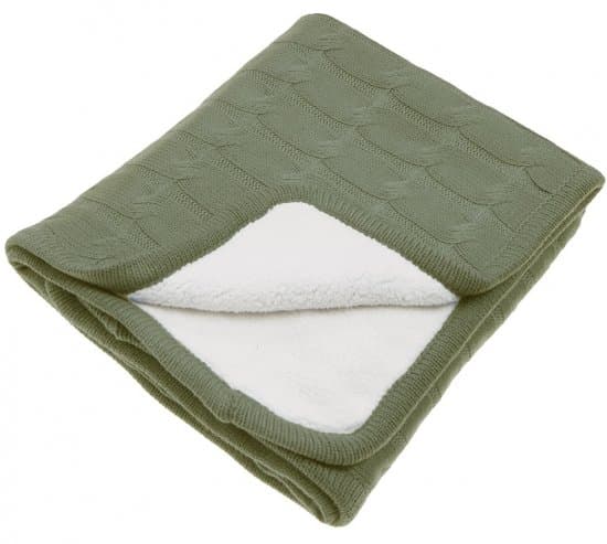 Filt Vinter och Bloom Stickad Teddy Forest Green