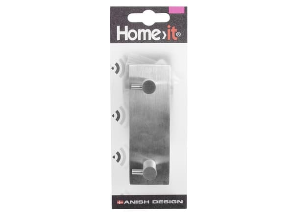 Home>it® knagerække med 2 knage med tap 12 x 4 cm rustfri stål