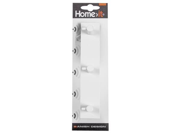 Home>it® knagerække med 3 knage 20 × 4 x 4 cm hvid