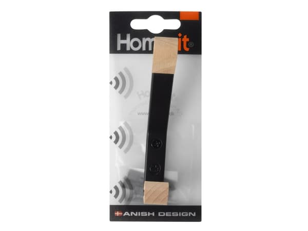 Home&gt;it® dubbel kappkrok 1,5 × 5,5 x 12 cm bok trä svart