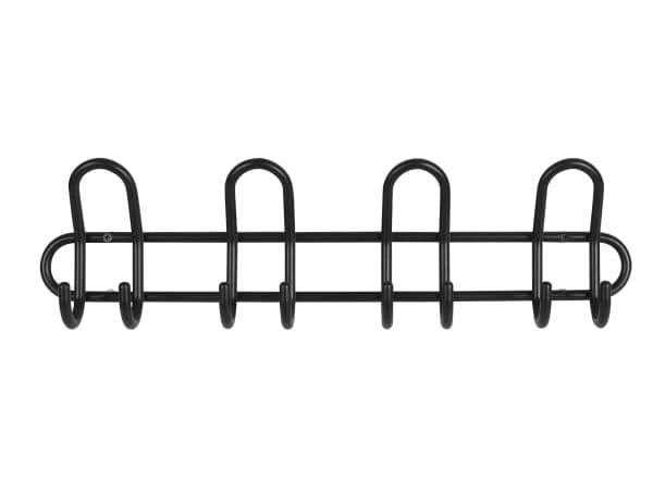 Home>it® garderob med 4 krokar Ø10 mm x 52×6,5 x 13 cm svart