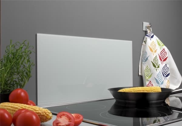 Home>it® firkantet stænkplade 80 x 40 cm hærdet hvid glas