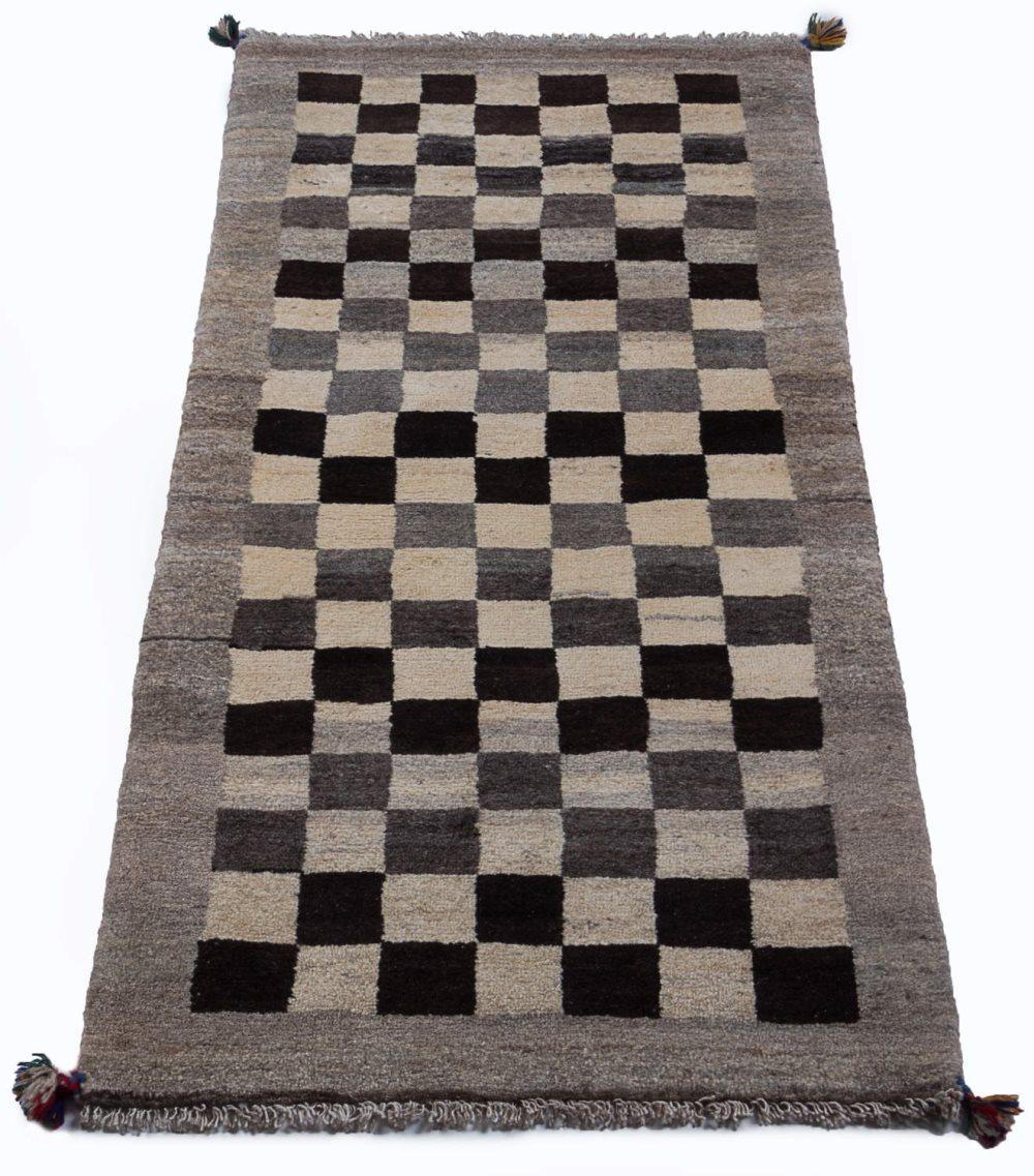 Käsin solmittu persialainen matto Gabbeh Shiraz Villavoide / harmaa 77x160cm
