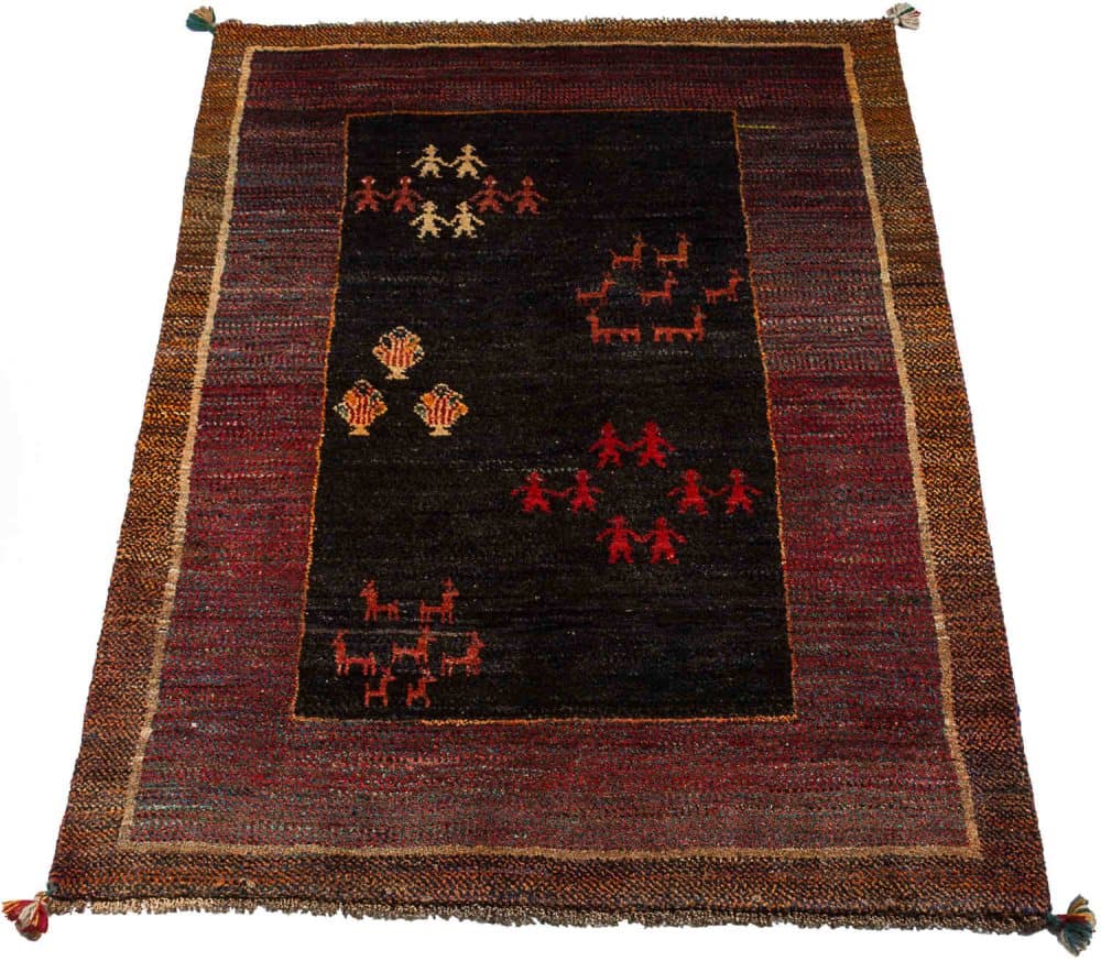 Håndknyttet Persisk Tæppe Gabbeh Shiraz Uld Brun / Rød 130x185