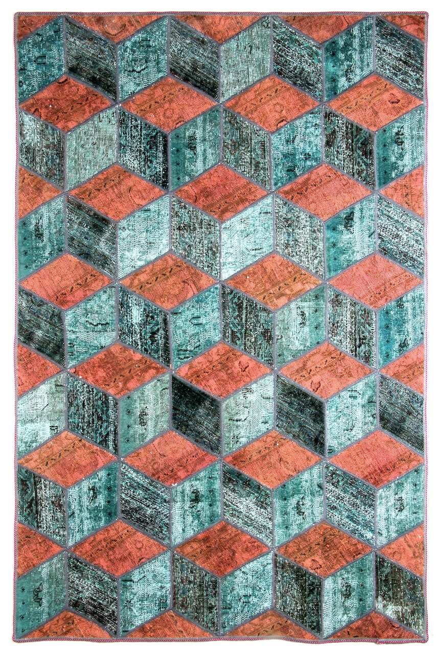 Käsin solmittu persialainen korjaustyynymatto villa / lanka 142x227cm