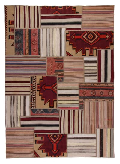Käsin solmittu persialainen Kelim Patchwork Rug Shiraz / Azerbaijan 166x237cm