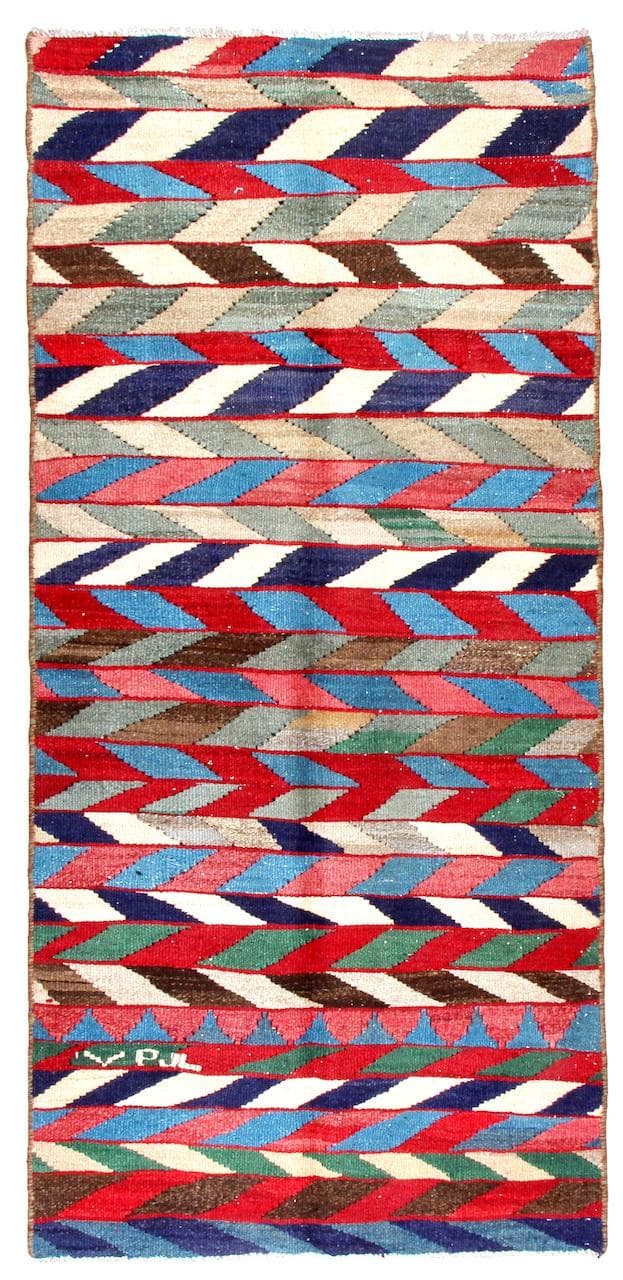 Käsin solmittu persialainen mattohinta Kelim 112x245cm