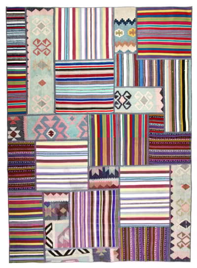Käsin solmittu persialainen Kelim Patchwork-matto 164x232cm
