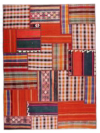 Käsin solmittu persialainen Kelim Patchwork-matto 153x206cm
