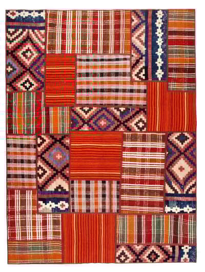 Käsin solmittu persialainen Kelim Patchwork-matto 153x206cm