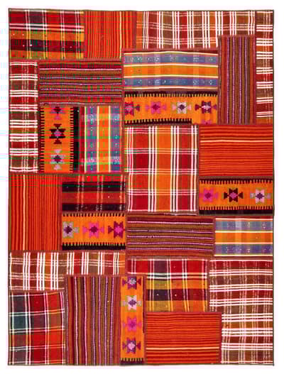 Käsin solmittu persialainen Kelim Patchwork-matto 153x206cm
