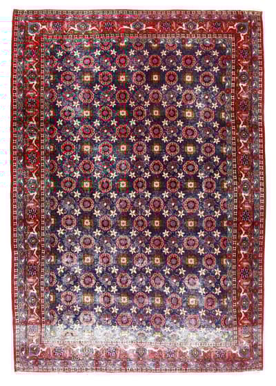 Käsin solmittu alkuperäinen persialainen vintage-matto Varamin 203x299cm