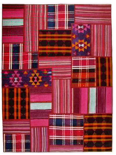 Käsin solmittu persialainen Kelim Patchwork-matto 153x207cm