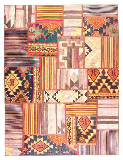 Käsin solmittu persialainen Kelim Patchwork-matto 154x205cm