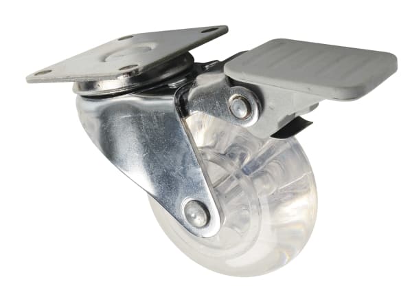 HOME It® drejeligt møbelhjul med bremse Ø50 mm transparent gummi