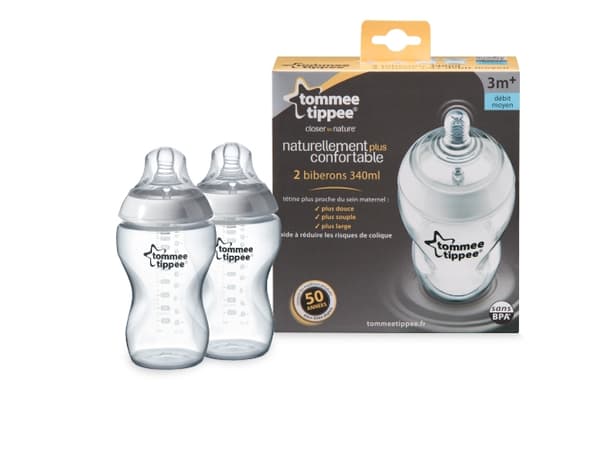 Tommee Tippee Biberons Easi-Vent, Gjennomsiktig, Hvit