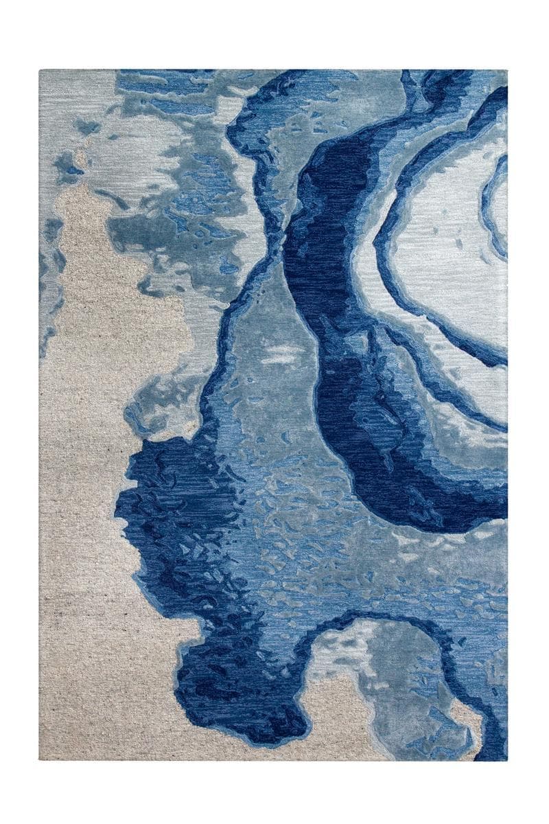 Damast 100 Blau / Grau