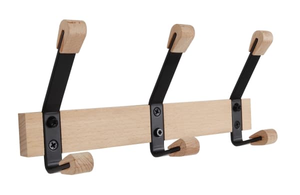 Home>it® knagerække med 3 knage 27,5 × 8 × 12 cm bøgetræ sort