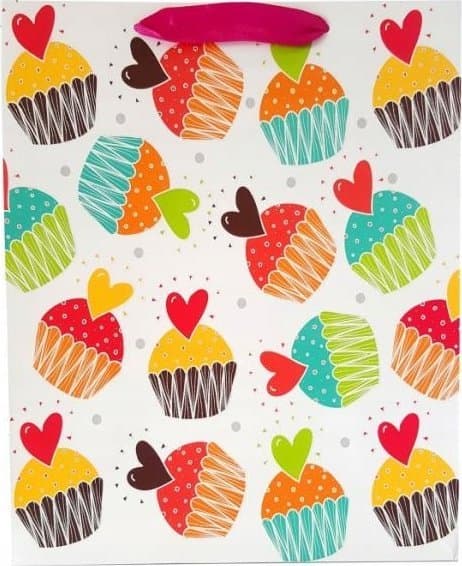 JU-PITER Gavepose cupcakes 1363A 31x42x12cm p12, pris for 1 stk.
