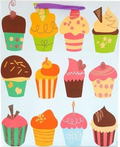 JU-PITER Gavepose cupcakes 1363A 31x42x12cm p12, pris for 1 stk.