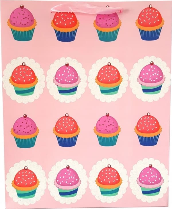 JU-PITER Gavepose cupcakes 1363A 31x42x12cm p12, pris for 1 stk.