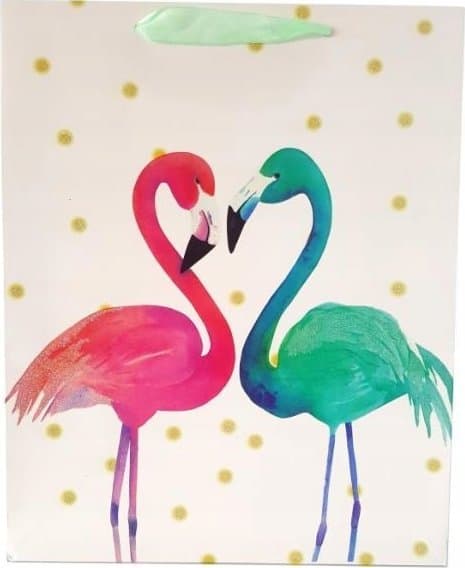 JU-PITER Presentpåse flamingos 8031A 31x42x12cm p12, pris per 1 st