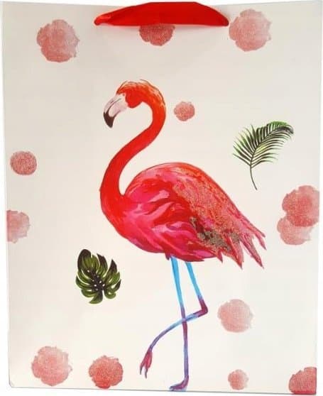 JU-PITER Presentpåse flamingos 8031A 31x42x12cm p12, pris per 1 st