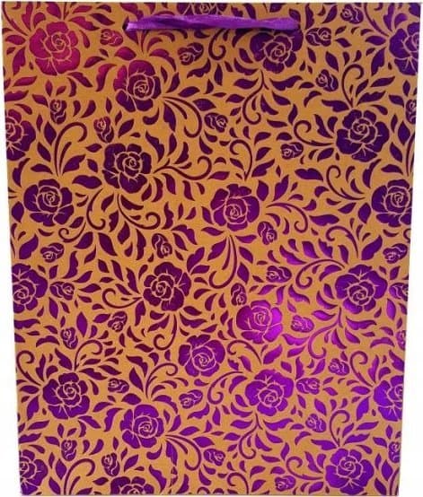 JU-PITER Presentpåse rosor metallic 1224A 31x42x12cm p12, pris per 1 st