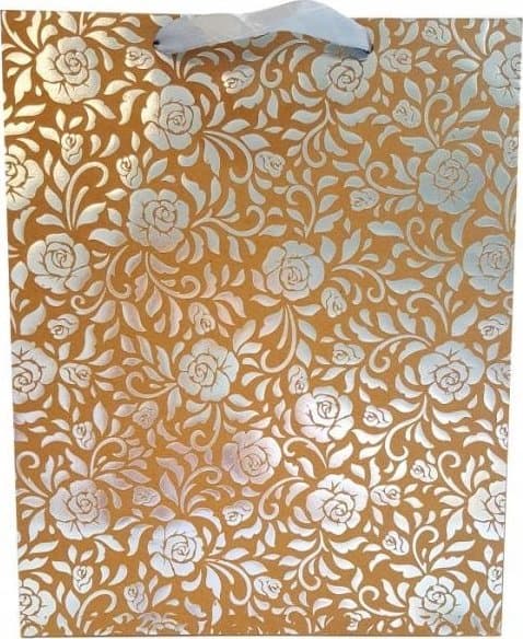 JU-PITER Presentpåse rosor metallic 1224A 31x42x12cm p12, pris per 1 st