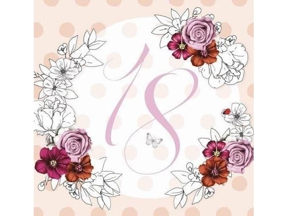 Clear Creation Karnet Swarovski kwadrat Urodziny 18