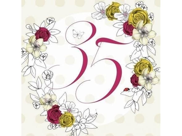 Clear Creation 35th Birthday Swarovski Fyrkantigt kort (CL1435_PO)