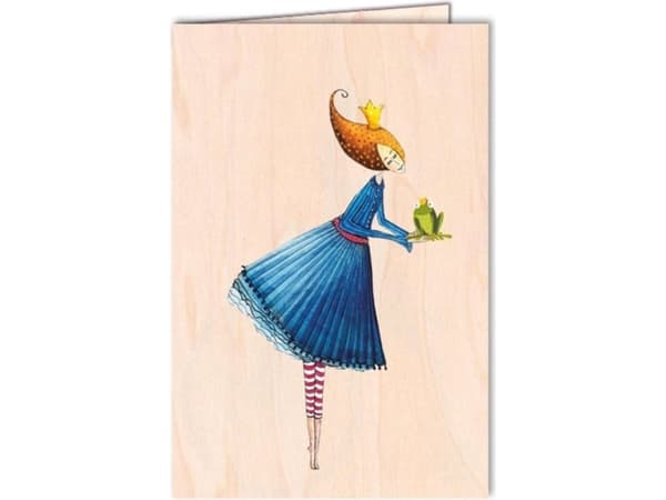 Cozywood Carnet i trä C6 + kuvert Kvinna med groda